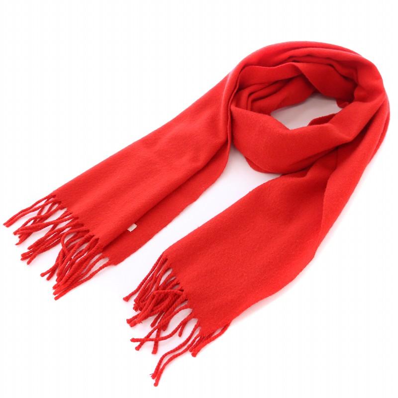 ジョンストンズ　カシミアマフラーフリンジ付き ジョンストンズ Johnstons マフラー フリンジ カシミヤ 赤 レッド /BB