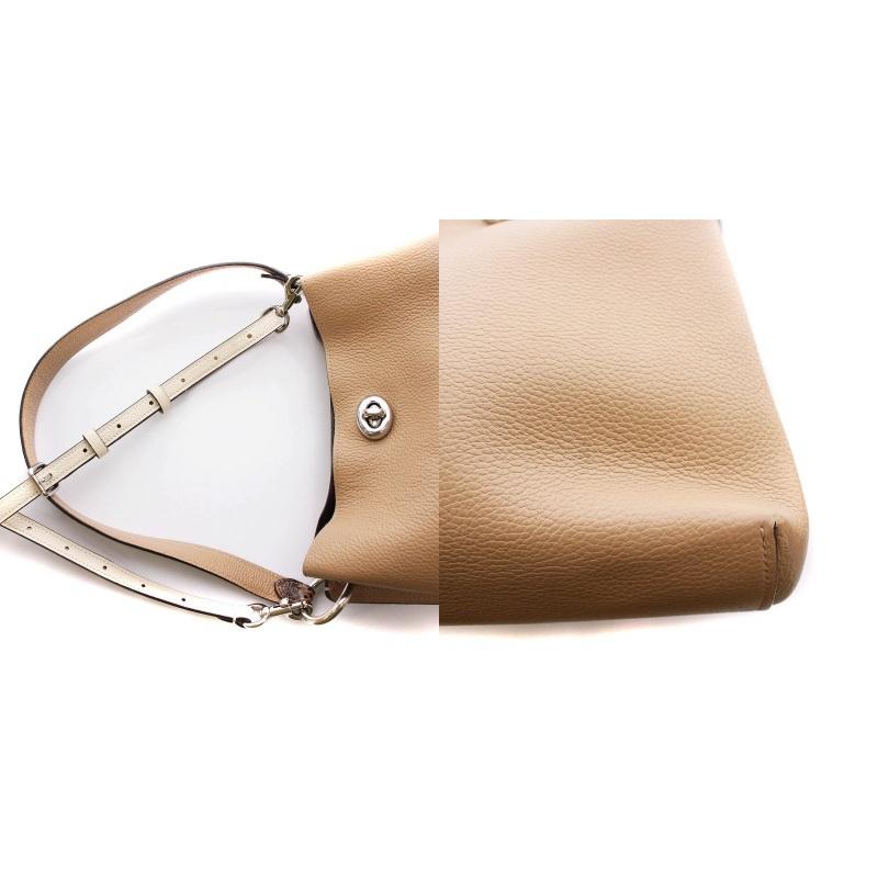 極美品　グッチ　2way ショルダーバッグ　ビジネス　ブラウン　キャメル　レザー Gucci グッチ ショルダーバッグ マイクロGG柄 ブラウン レザー