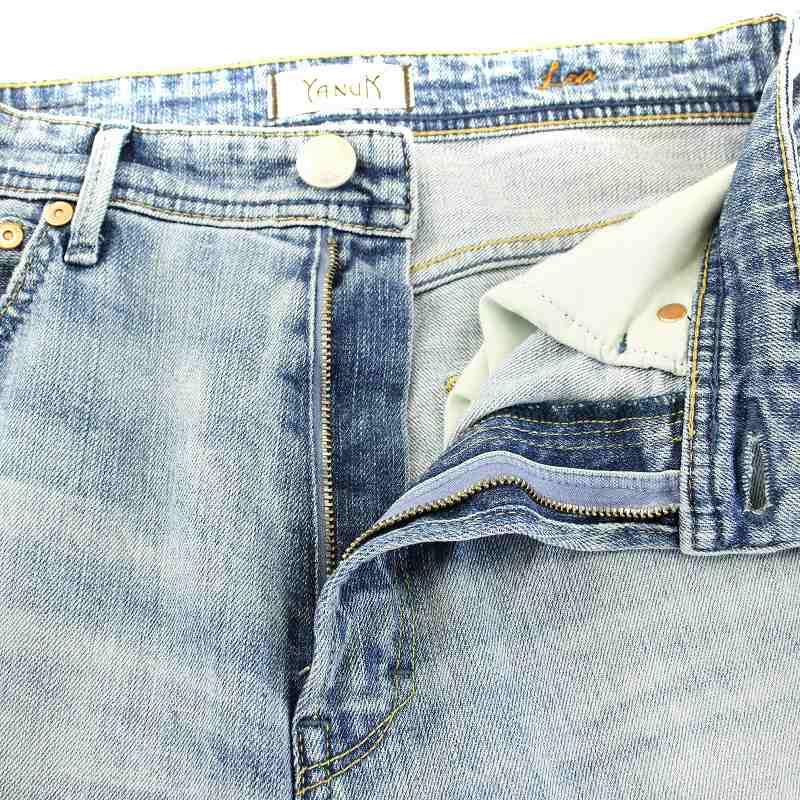 ヤヌーク IENA別注 LEA カットオフ ワイドデニム パンツ ジーンズ