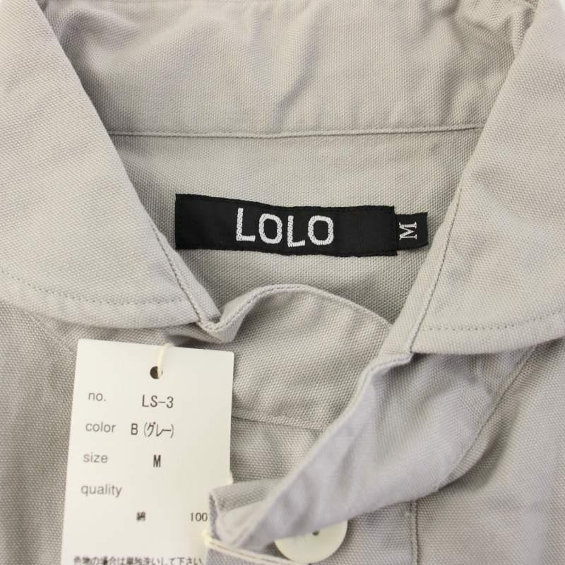 ロロ LOLO プルオーバーシャツ 長袖 ハーフボタン L グレー LS-3 ロロ LOLO プルオーバーシャツ ラウンドカラー 長袖 M グレー LS-3 /TK