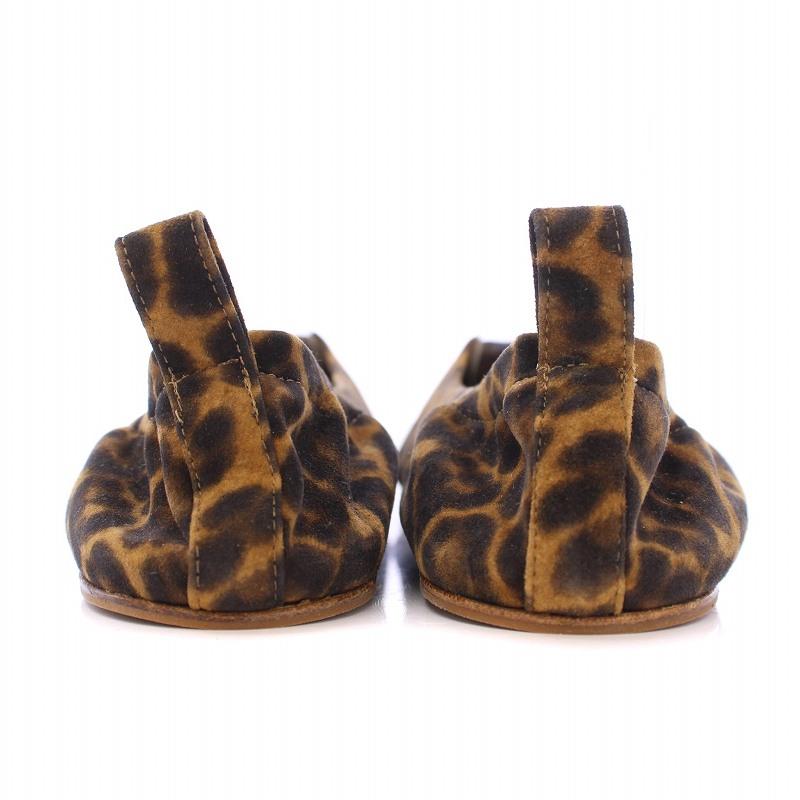美品！イタリア製BRENTA フラットシューズ スエード36.5ヒョウ柄 美品