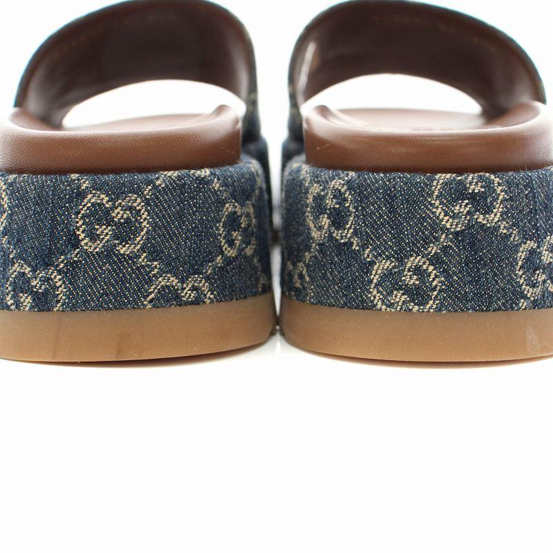 GUCCI（グッチ） ウィメンズプラットフォームスライドサンダル デニム