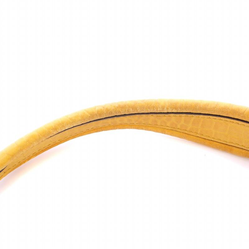 ★希少★CELINE セリーヌ ハンドバッグ マカダム スウェード レザー 黄色 CELINE セリーヌ MC00/2 マカダム柄 スエード ショルダーバッグ