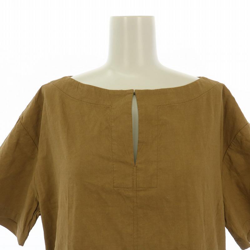 theory セオリー Theory ワンピース ひざ丈 半袖 リネン混 0 ベージュ