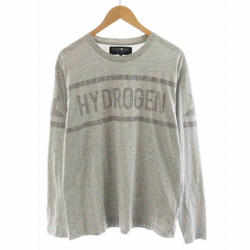 ハイドロゲン HYDROGEN Tシャツ カットソー 長袖 ロゴ ラインストーン 