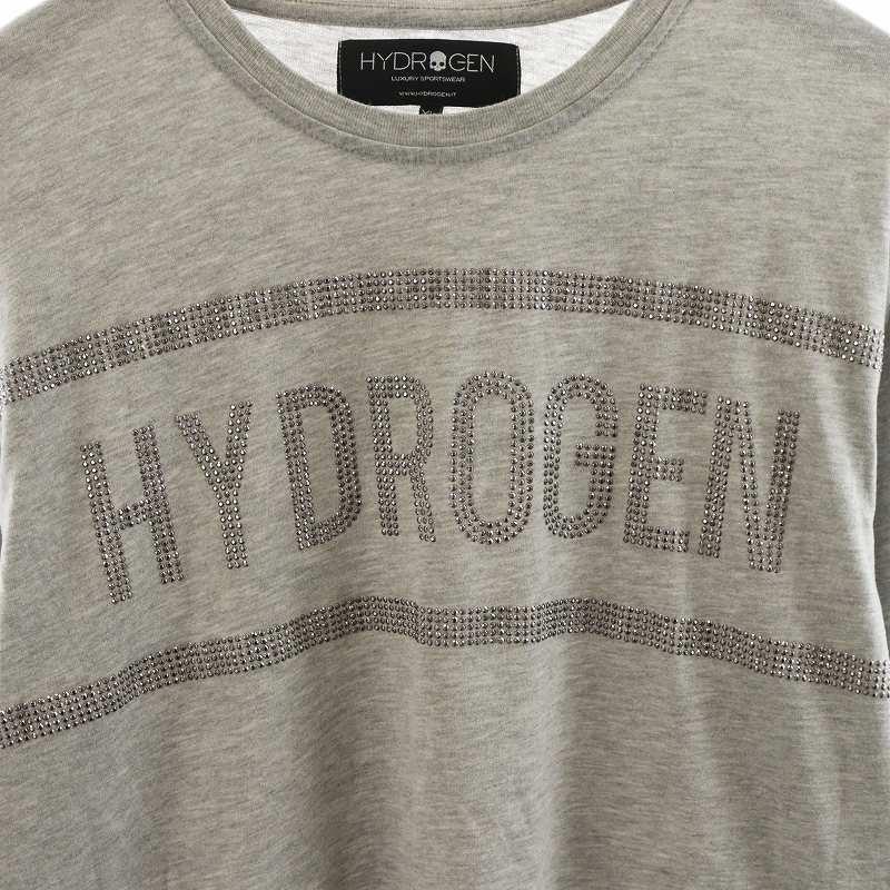 ハイドロゲン HYDROGEN Tシャツ カットソー 長袖 ロゴ ラインストーン 