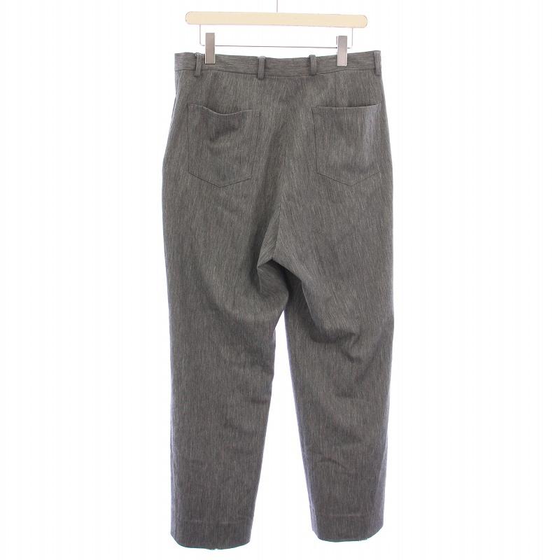 【中古】カンタータ CANTATE テーパードパンツ スラックス タック ボタンフライ ストレッチ ウール 46 グレー カンタータ CANTATE テーパードパンツ スラックス タック ボタンフライ