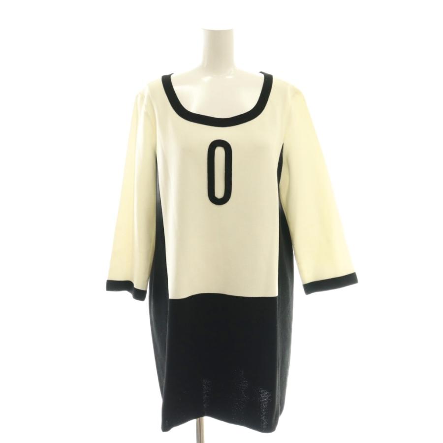 ピエールカルダン Pierre Cardin ワンピース ひざ丈 バイカラー U 
