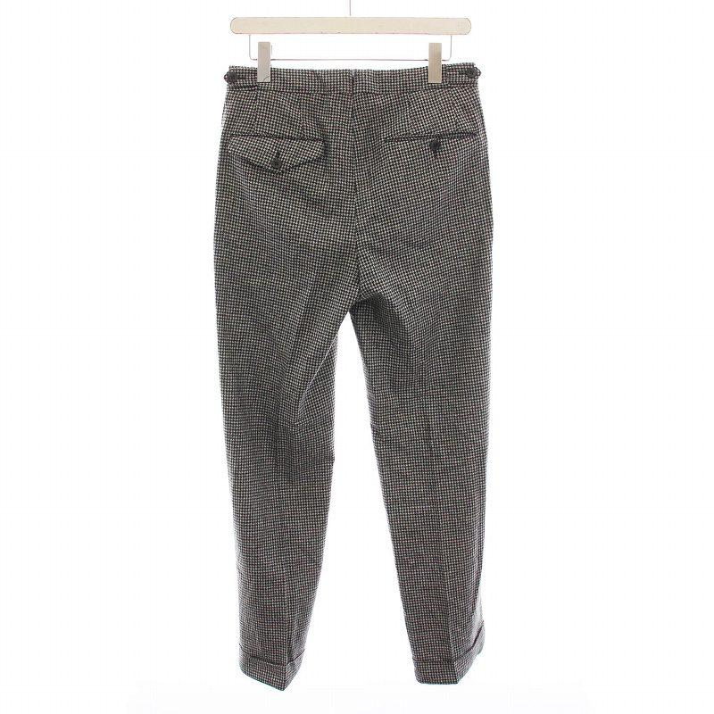 ジーティーアー GTA SERGIO ウールパンツ スラックス 千鳥格子 42 黒