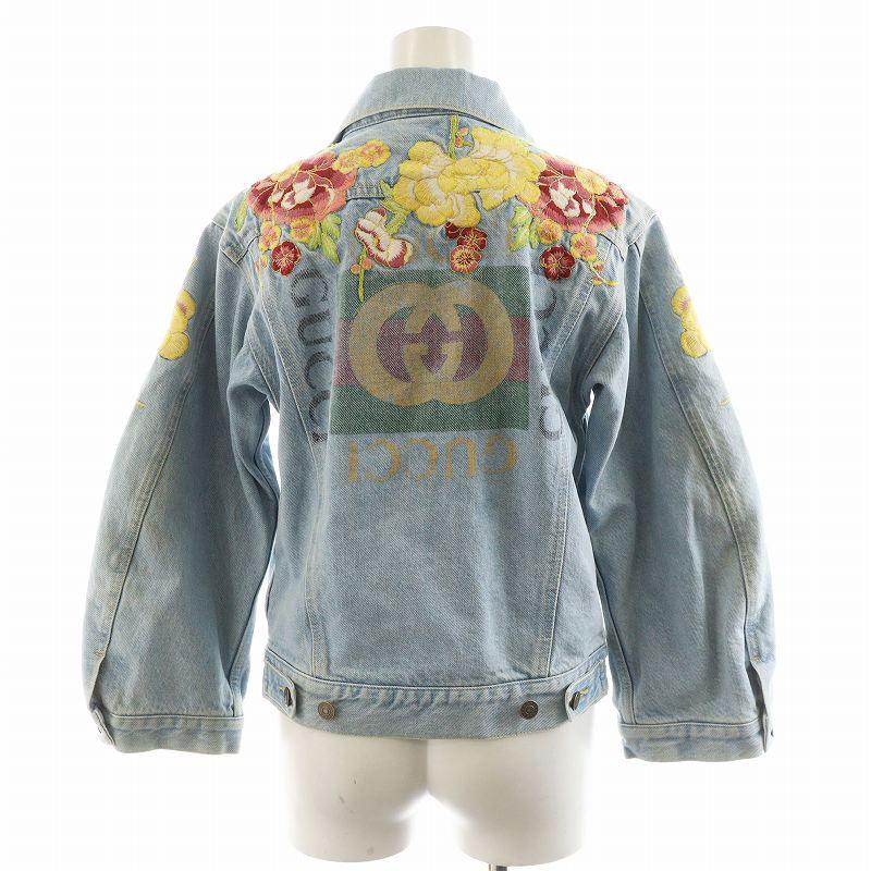 GUCCI（グッチ） デニムジャケット ジージャン Gジャン 花刺繍 裏地
