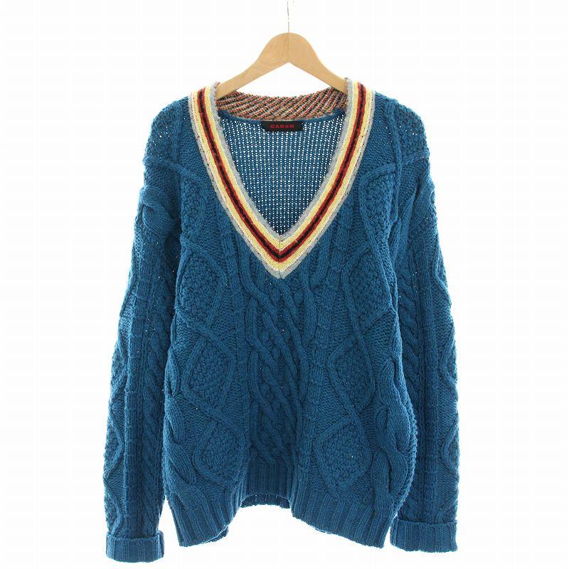 キャバン CABaN 23AW ウールハンドケーブルVネックプルオーバー ニット  