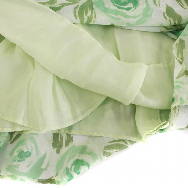 エムズグレイシー M'S GRACY シフォン ワンピース ひざ丈 花柄