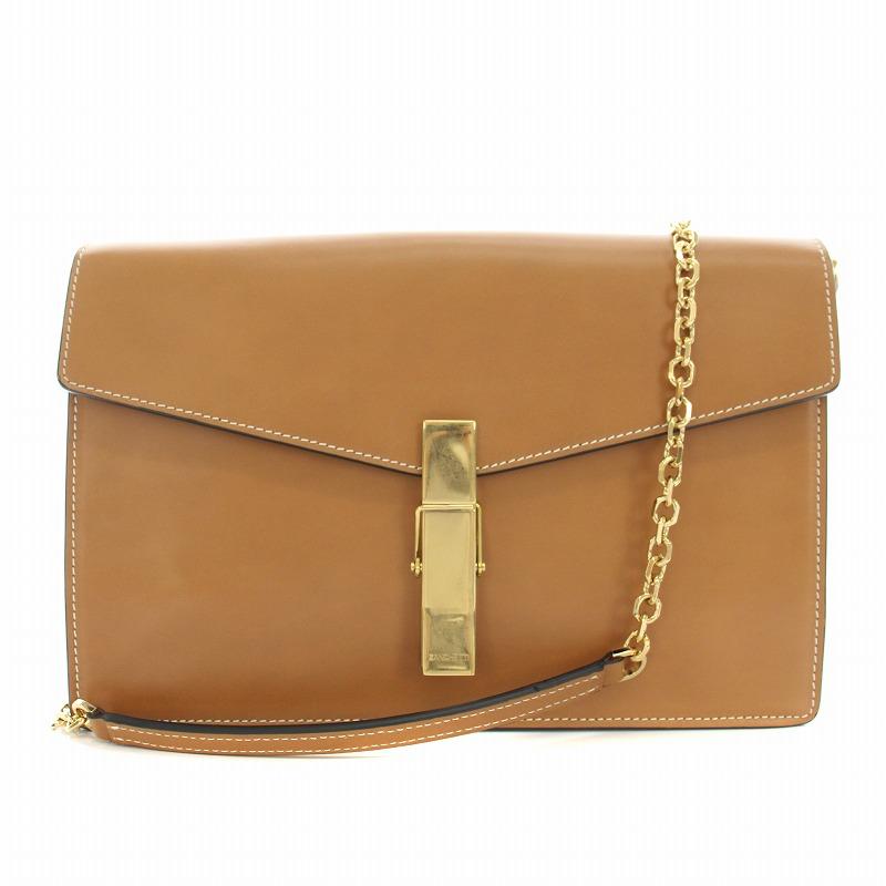 【中古】ザンチェッティ アパルトモン クリップ24 ショルダーバッグ レザー チェーン キャメル 01982039 レディース ザンチェッティ ZANCHETTI アパルトモン クリップ24 ショルダーバッグ