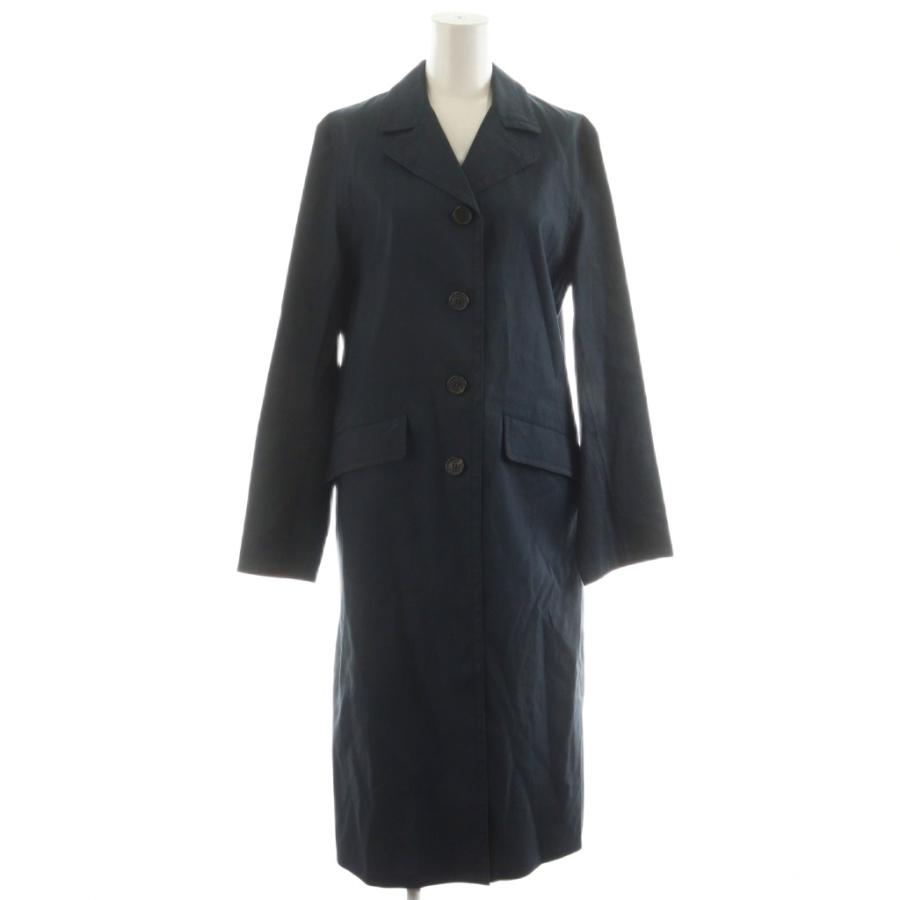 PRADA（プラダ） チェスターコート ロング丈 コットン 42 紺 ネイビー