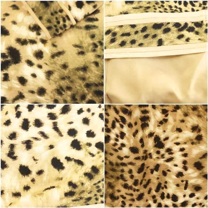 LEONARDレオナール　豹柄　絹シルク ノーカラー上下セットアップ　レオパード LEONARDレオナール 豹柄 絹シルク ノーカラー上下セットアップ