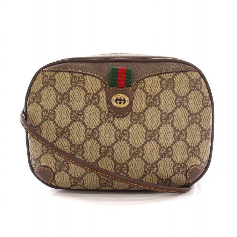 GUCCI　オールドグッチレザー　ヴィンテージ　ショルダーバッグ GUCCI グッチ レザー クロスボディ ショルダーバッグ ブラウン vintage
