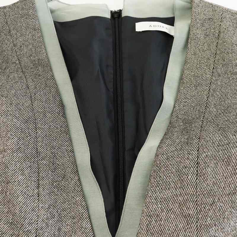 アドーア ADORE 24AW ツィードツイルブラウス シャツ 長袖 38 グレー