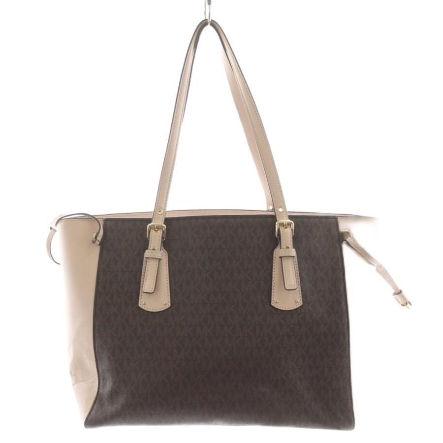 【中古】マイケルコース MICHAEL KORS VOYAGER ミディアム トートバッグ ハンドバッグ ショルダーバッグ ピンク 茶 マイケルコース MICHAEL KORS VOYAGER ミディアム トートバッグ