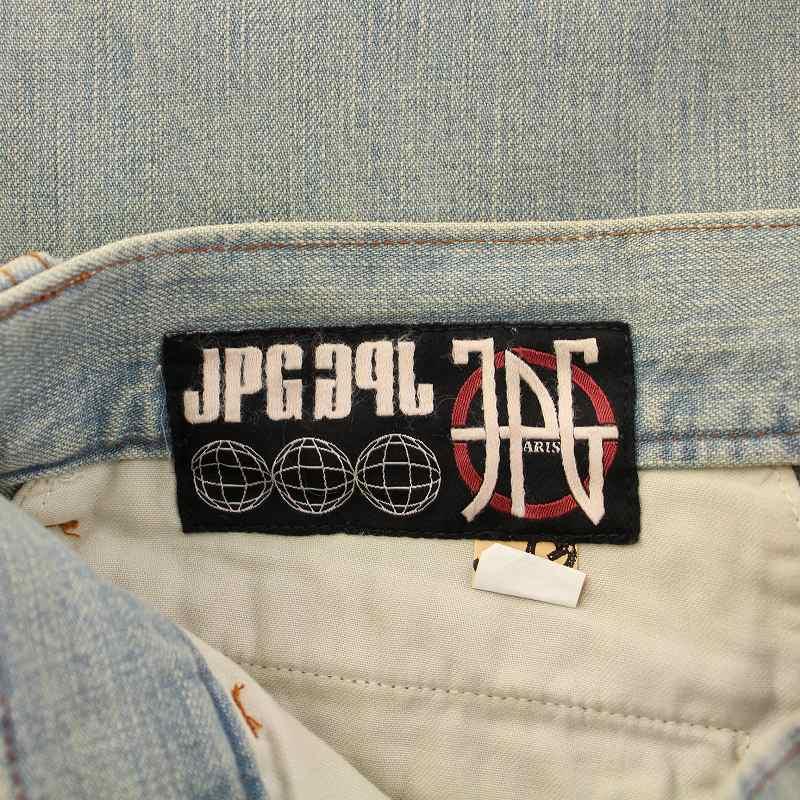 【中古】ジャンポールゴルチエ Jean Paul GAULTIER 90’s デニムパンツ ジーンズ ジップフライ USED加工 50 水色 ジャンポールゴルチエ Jean Paul GAULTIER 90's デニムパンツ ジーンズ