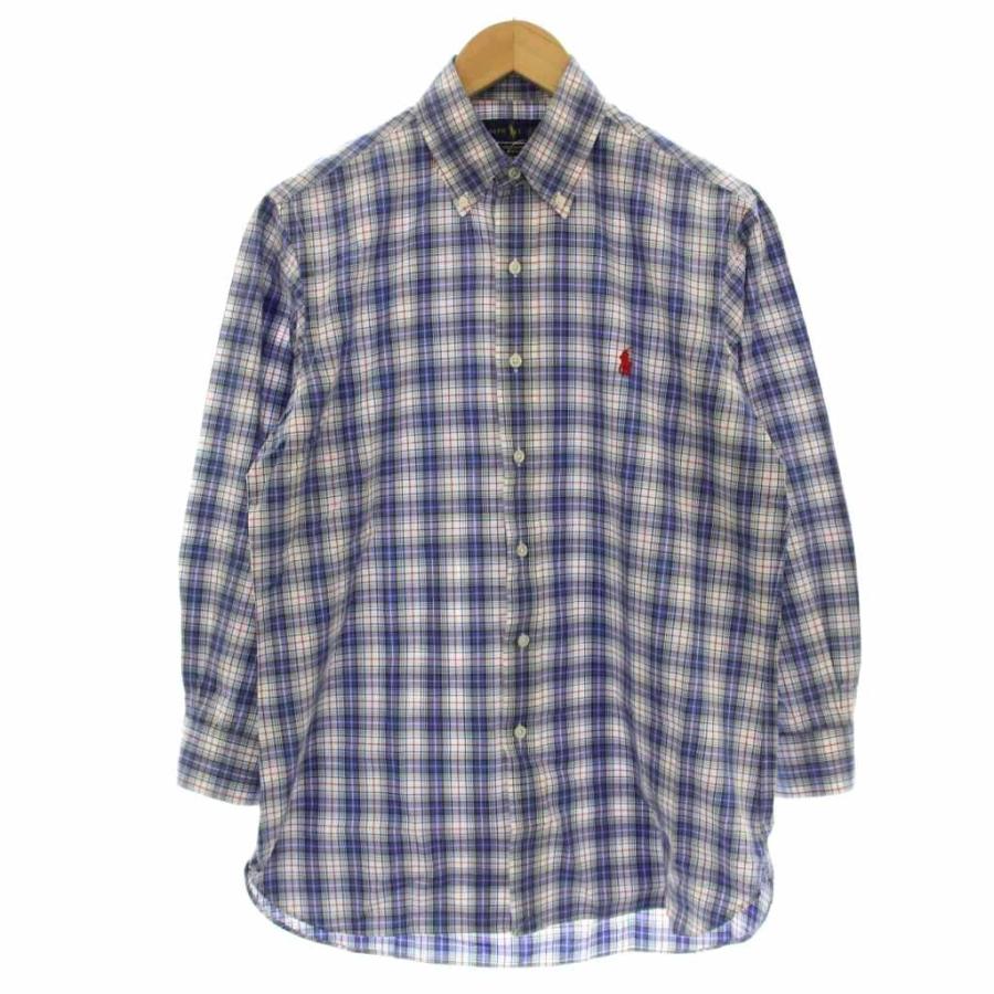 RALPH LAUREN メンズ 長袖 チェックボタンダウンシャツ ブルー XL POLO RALPH LAUREN ラルフローレン ボタンダウン シャツ