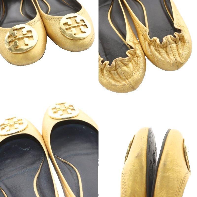 新品未使用 トリーバーチ ロゴモチーフ バレエシューズ ゴールド TORY BURCH トリーバーチ バレエシューズ フラットシューズ ロゴ
