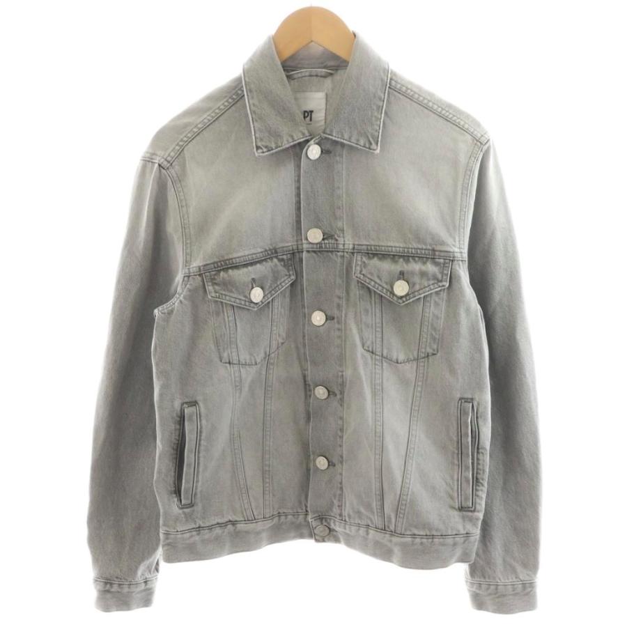 【中古】ピーティートリノ PT TORINO デニムジャケット Gジャン ジージャン ロゴ 48 グレー TL2SGB011DEN ピーティートリノ PT TORINO デニムジャケット Gジャン ジージャン