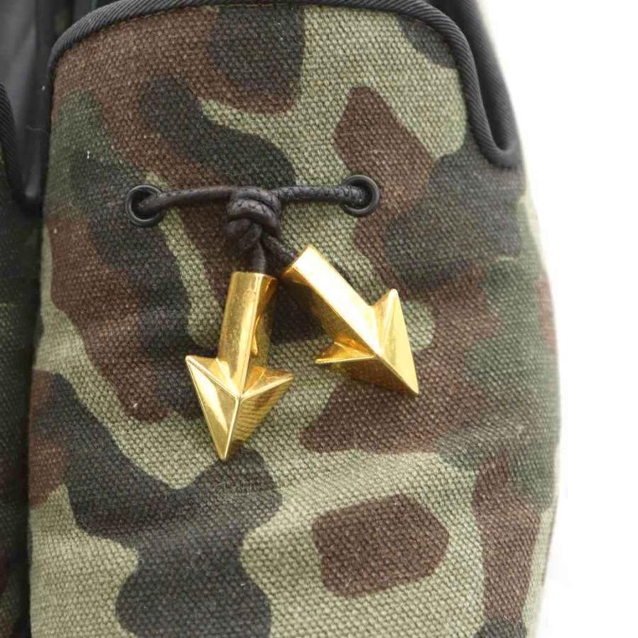 【中古】ジュゼッペザノッティデザイン GIUSEPPE ZANOTTI DESIGN ローファー チャーム カモフラ 迷彩柄 42 カーキ 黒 ジュゼッペザノッティデザイン GIUSEPPE ZANOTTI DESIGN ローファー