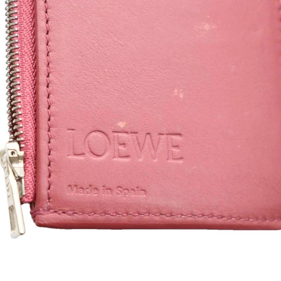 ロエベLOEWEスモールバーティカルウォレット　アナグラム 三つ折り財布ピンク LOEWE ロエベ アナグラム バーティカルウォレット スモール 財布
