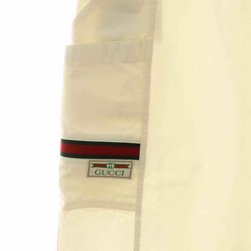 GUCCI グッチ シェリーライン フレアスカート ひざ丈 コットン リブ M  