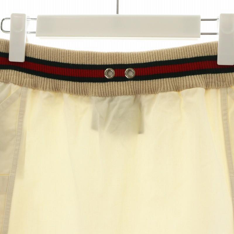 GUCCI グッチ シェリーライン フレアスカート ひざ丈 コットン リブ M  