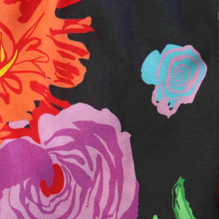 【中古】グッチ ケン スコット プリント ヴィスコース フレアスカート ロング丈 花柄 レース 40 マルチカラー GUCCI（グッチ） ケン スコット プリント ヴィスコース フレアスカート