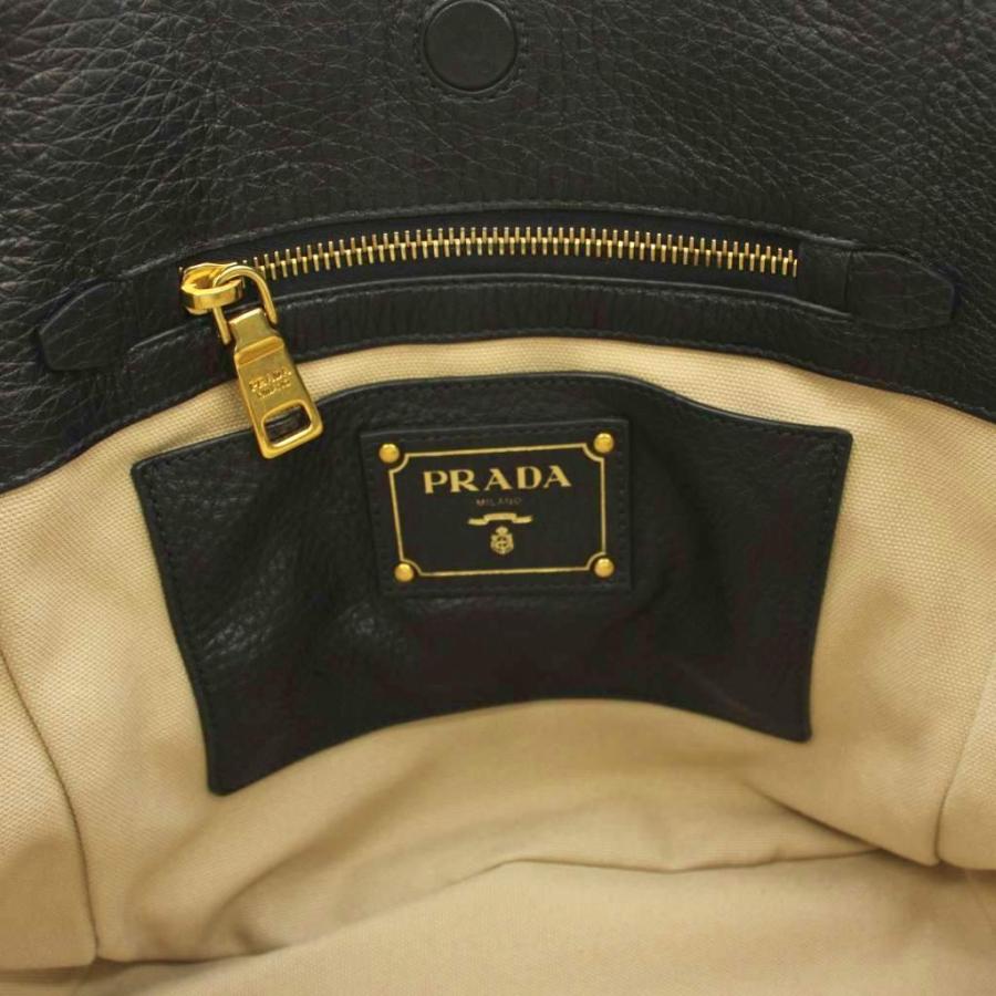 PRADA（プラダ） トートバッグ レザー トライアングルロゴ 黒 ブラック