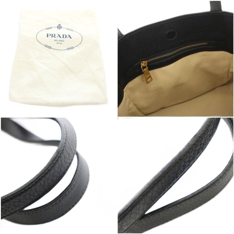PRADA（プラダ） トートバッグ レザー トライアングルロゴ 黒 ブラック