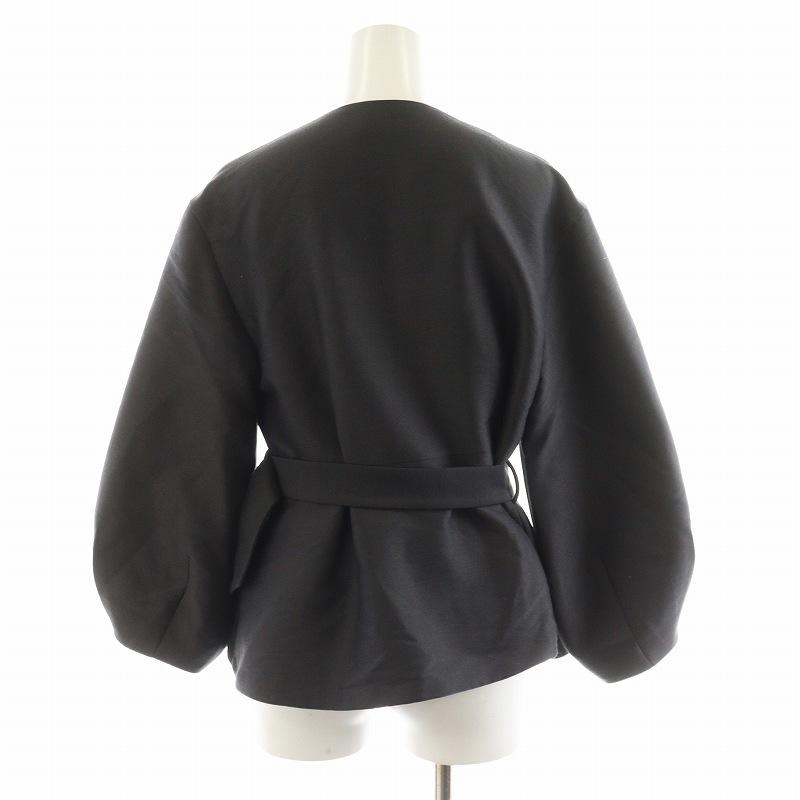 未使用品 エブール ebure クリアダブルクロス ベルテッドペプラム