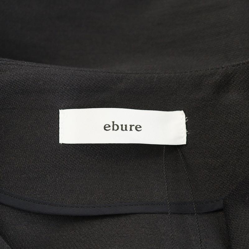 【美品】  ebure / エブール | クリアダブルクロス ベルテッドペプラムブラウス シャツ | 36 | チャコールグレー | レディース 未使用品 エブール ebure クリアダブルクロス ベルテッドペプラム