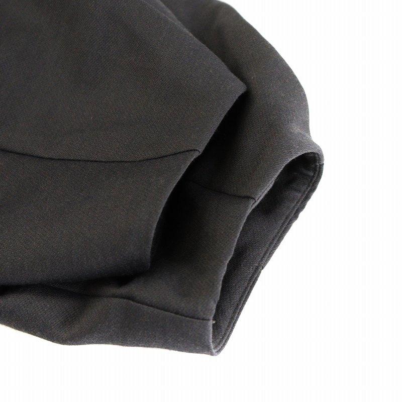 【美品】  ebure / エブール | クリアダブルクロス ベルテッドペプラムブラウス シャツ | 36 | チャコールグレー | レディース 未使用品 エブール ebure クリアダブルクロス ベルテッドペプラム