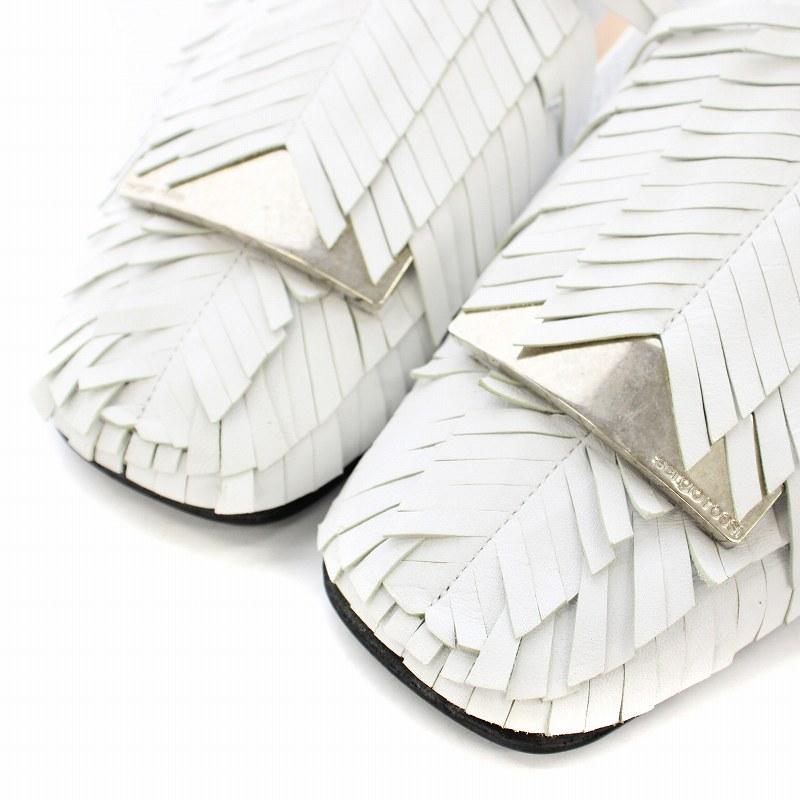 Sergio rossi（セルジオロッシ） ミュール レザー サンダル フリンジ