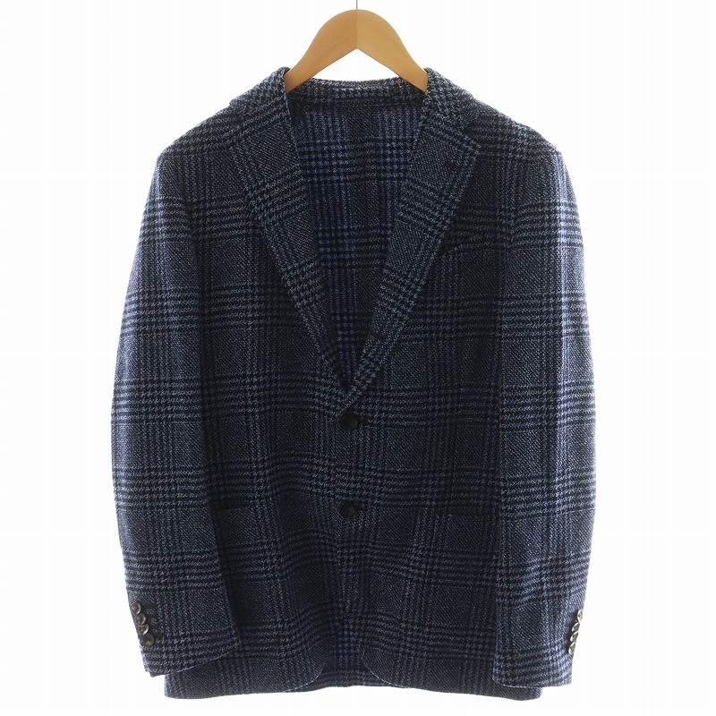 ラルディーニ LARDINI テーラードジャケット シングル チェック柄