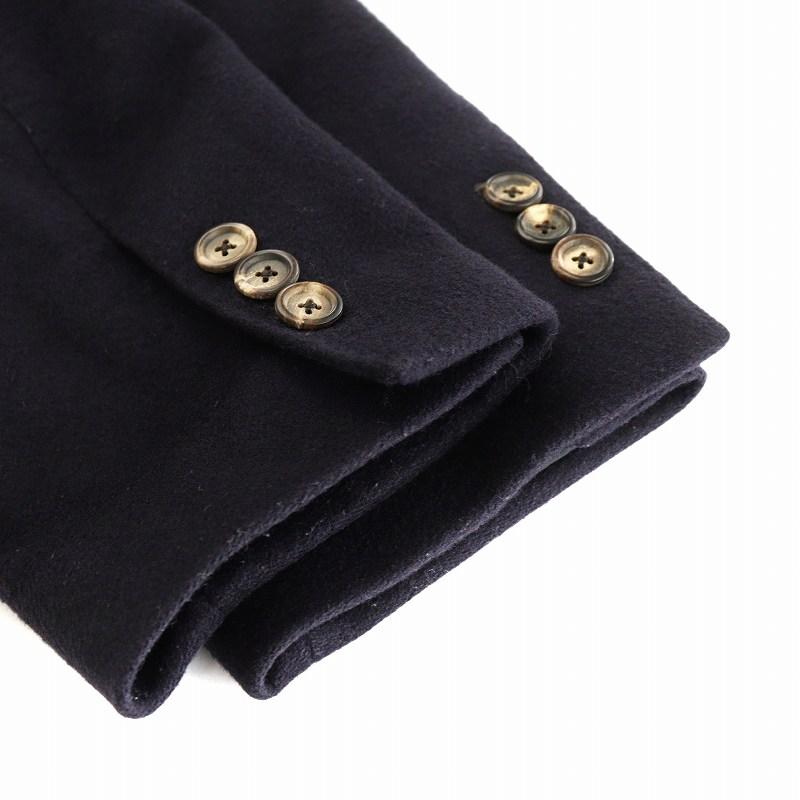 美品！LARDINI チェスターコート ブートニエール完備 46 M ネイビー ラルディーニ LARDINI ブートニエール チェスターコート ロング