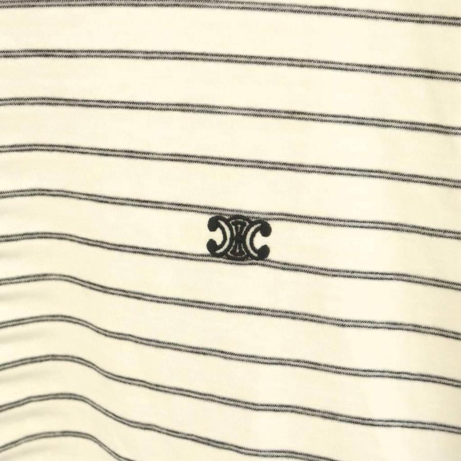 【人気】CELINE トリオンフ ボーダー Tシャツ S CELINE セリーヌ トリオンフ レギュラー Tシャツ カットソー