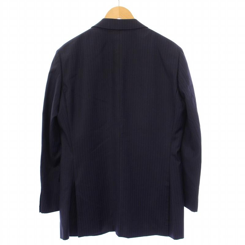【中古】タキザワ シゲル Takizawa Shigeru dormeuil テーラードジャケット シングル ピンストライプ 48 ネイビー タキザワ シゲル Takizawa Shigeru dormeuil テーラードジャケット
