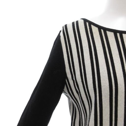MaxMara ストライプ 長袖セーター　M Max Mara（マックスマーラ） ニット セーター S 黒 ブラック 白