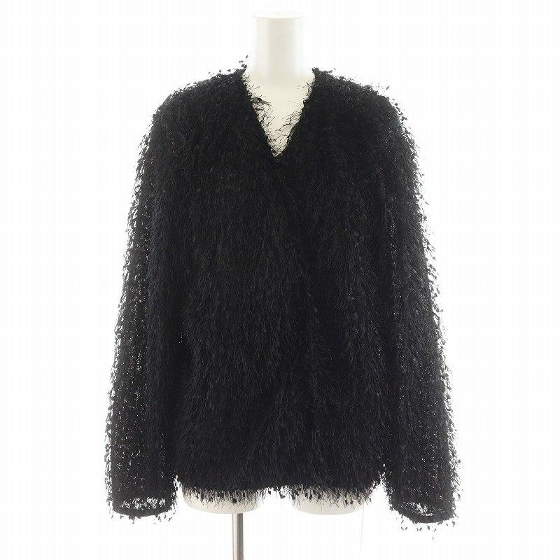 【中古】未使用品 エーピーストゥディオ AP STUDIO 24AW フェザーニットジャケット F 黒 ブラック 24010586730030 未使用品 エーピーストゥディオ AP STUDIO 24AW フェザーニット