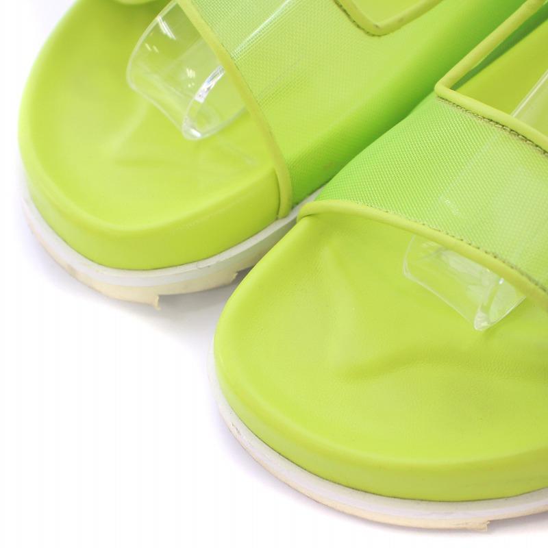 【中古】ロジェヴィヴィエ ROGER VIVIER 23SS SLIDY VIV スライディーヴィヴ サンダル メッシュ ビジュー 装飾 黄緑 ロジェヴィヴィエ ROGER VIVIER 23SS SLIDY VIV スライディーヴィヴ