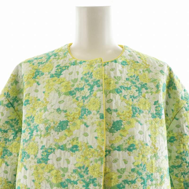 ドゥロワー Drawer 23SS フラワージャカード ノーカラージャケット 花