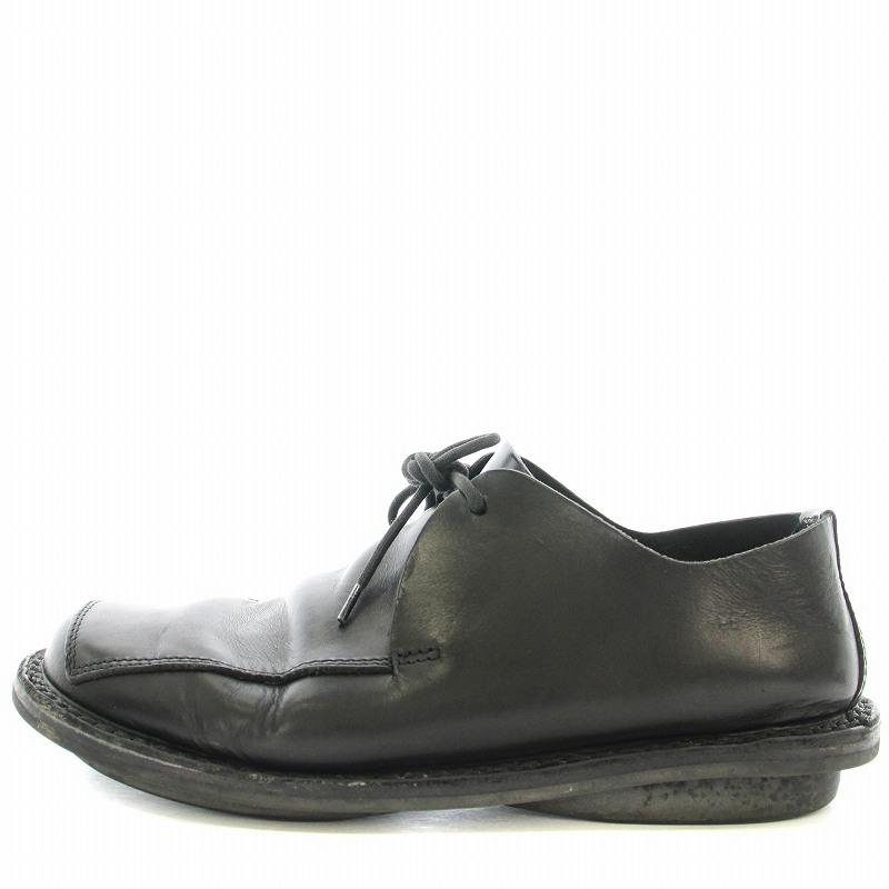 【trippen】ブラックレザー フラットシューズ 38 trippen】ブラックレザー フラットシューズ 38