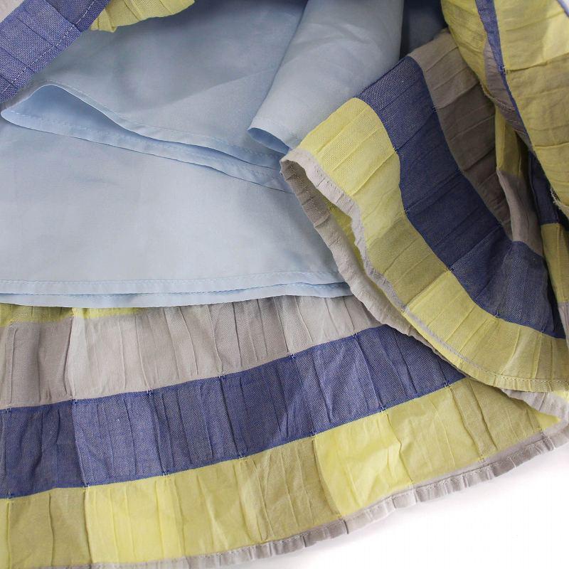 【中古】トッカ TOCCA 25SS OPTICAL CUBE DRESS ワンピース ロング ノースリーブ ボーダー 0 ブルー 黄色 グレー トッカ TOCCA 25SS OPTICAL CUBE DRESS ワンピース ロング