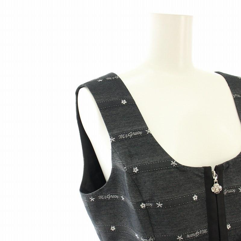 エムズグレイシー カメリアジップジャンパースカート ワンピース ひざ