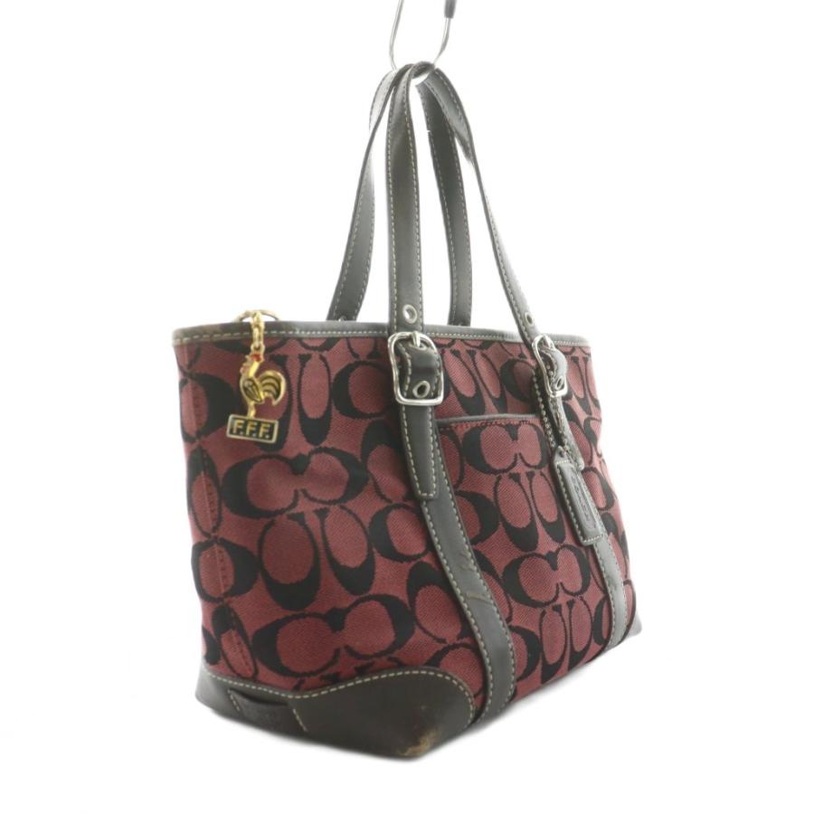 COACH（コーチ） ハンドバッグ シグネチャー キャンバス レッド