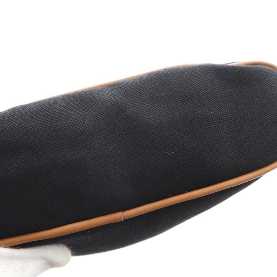 HERMES（エルメス） ボリードTPM ポーチ ロゴ刺繍 キャンバス 黒